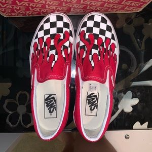 slip on checkered vans